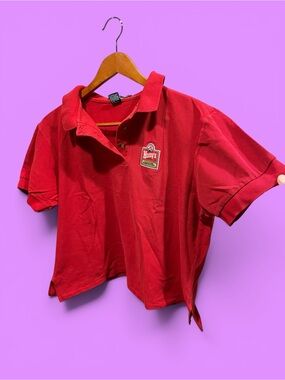 Vintage 90s distressed polo Wendy’s cotton USA womens large classic costume